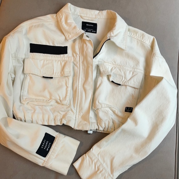 Bershka Jackets & Coats Bershka Cropped Denim Jacket Poshmark